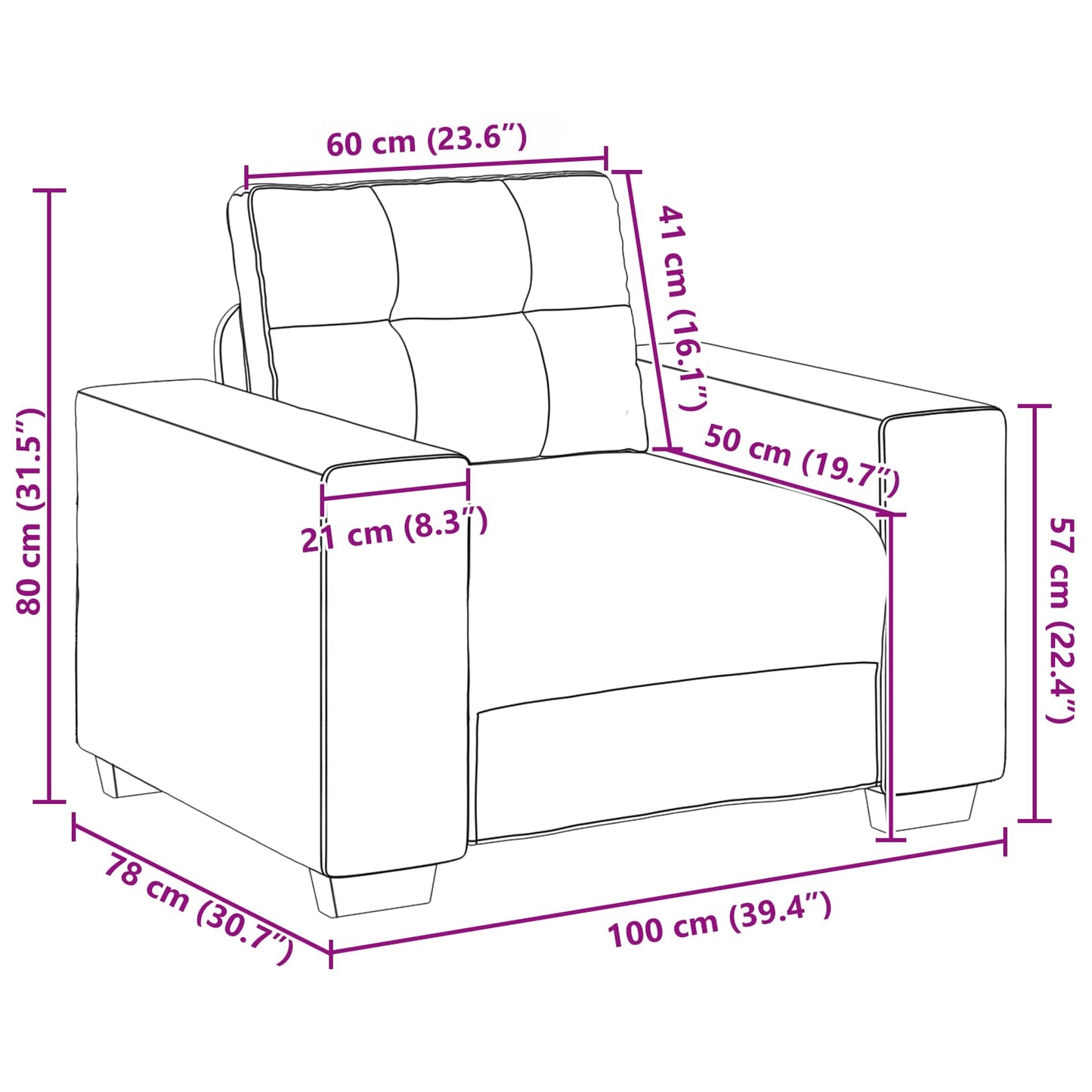 Bank 3 pcs Bruin 221 x 80 x 80 cm Linnen-mix stof is nu te koop bij PeponiXL, paradijselijk wonen!