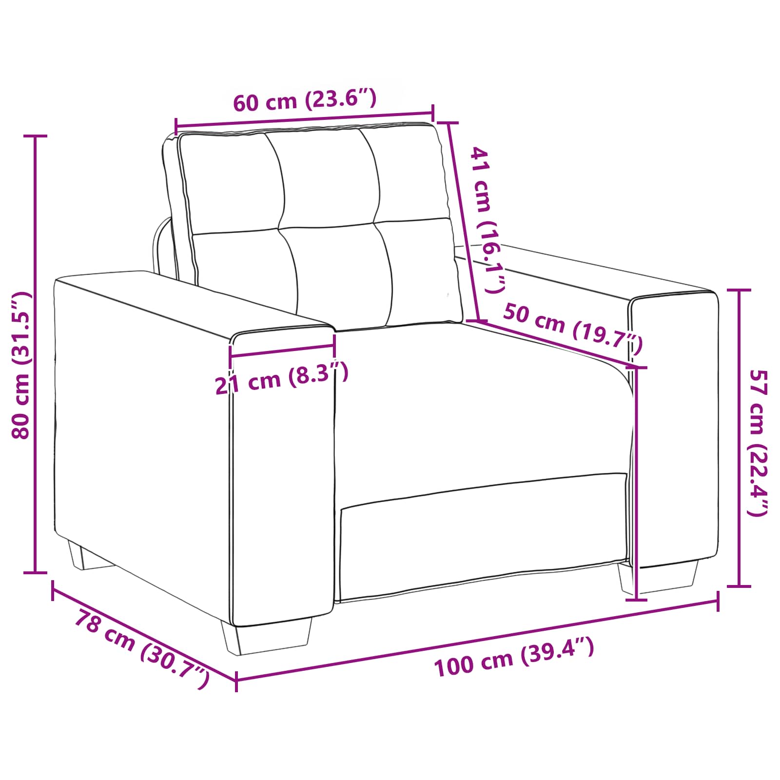 Bank 3 pcs Bruin 221 x 80 x 80 cm Linnen-mix stof is nu te koop bij PeponiXL, paradijselijk wonen!