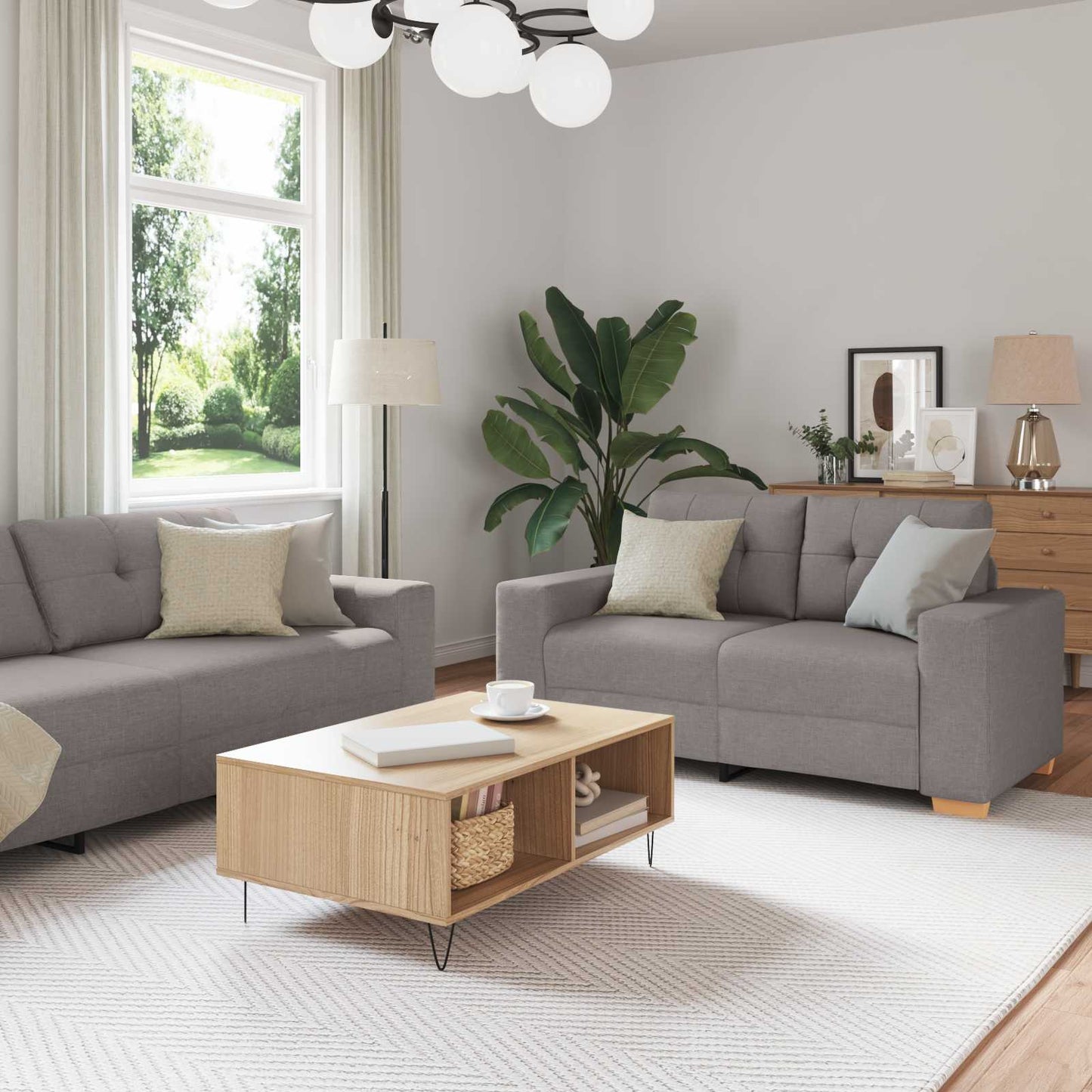 Bank 3 pcs Taupe 221 x 80 x 80 cm Linnen-mix stof is nu te koop bij PeponiXL, paradijselijk wonen!
