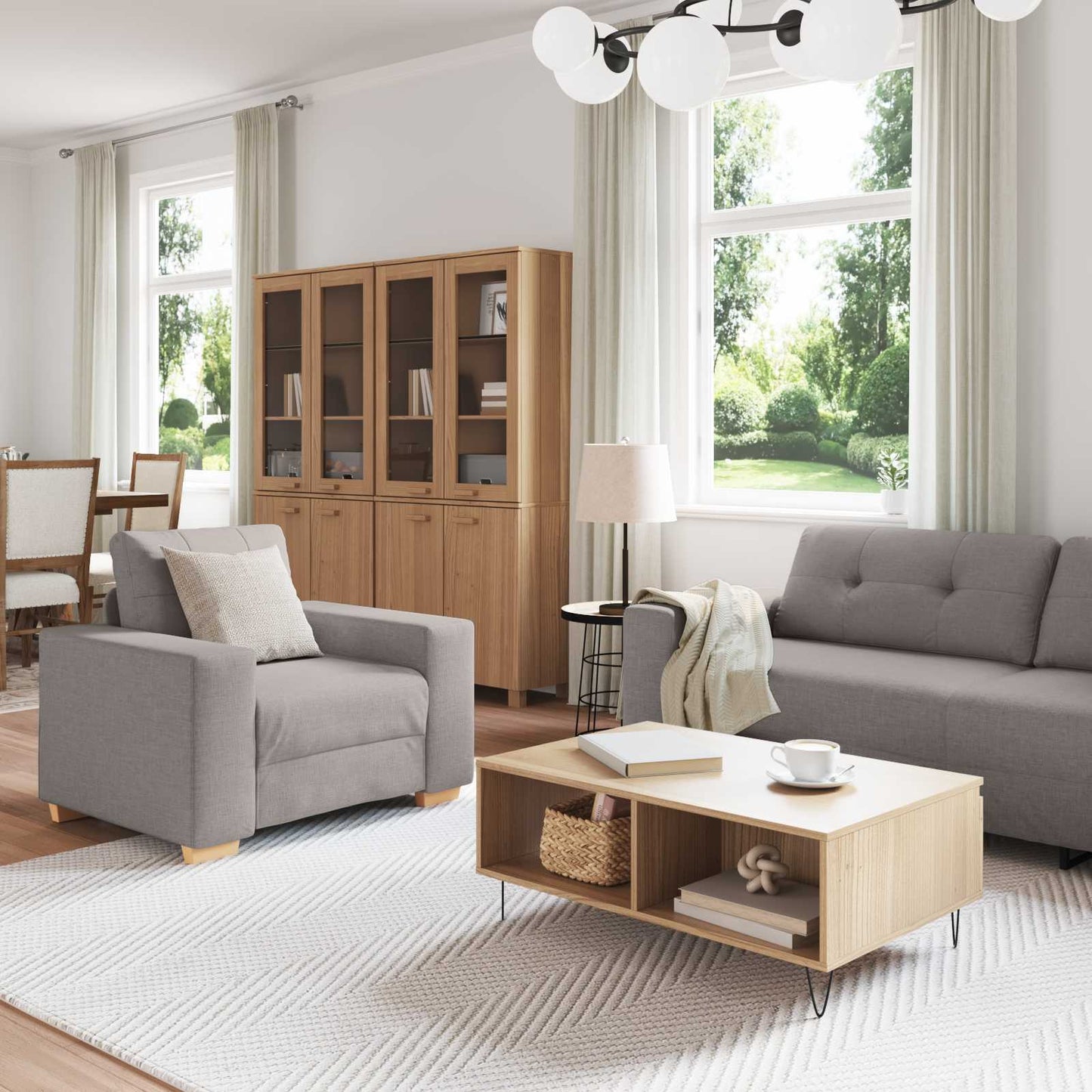 Bank 3 pcs Taupe 221 x 80 x 80 cm Linnen-mix stof is nu te koop bij PeponiXL, paradijselijk wonen!
