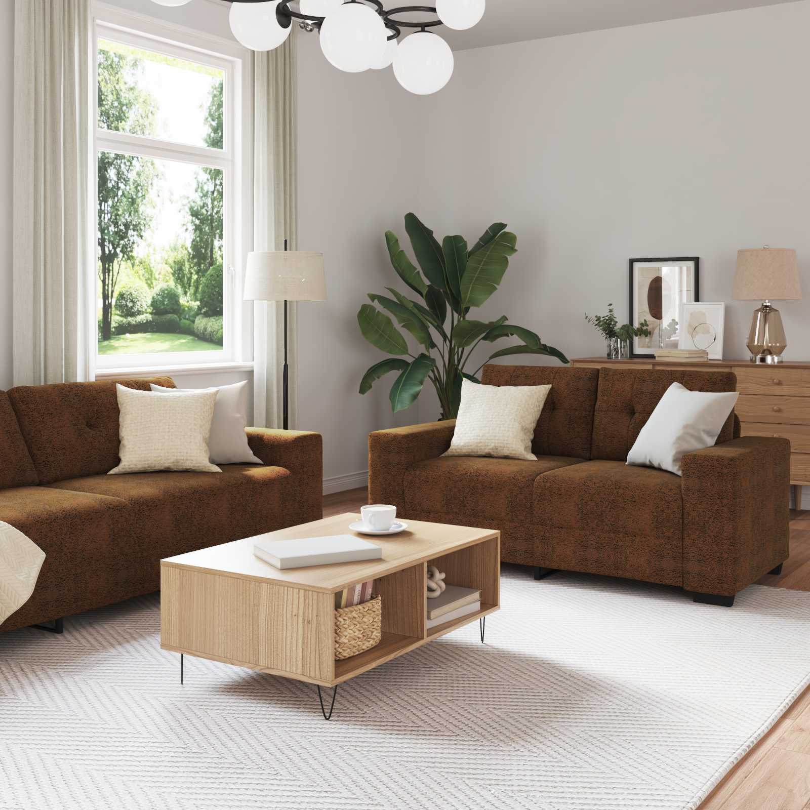 Bank 3 pcs Bruin 221 x 80 x 80 cm Linnen-mix stof is nu te koop bij PeponiXL, paradijselijk wonen!