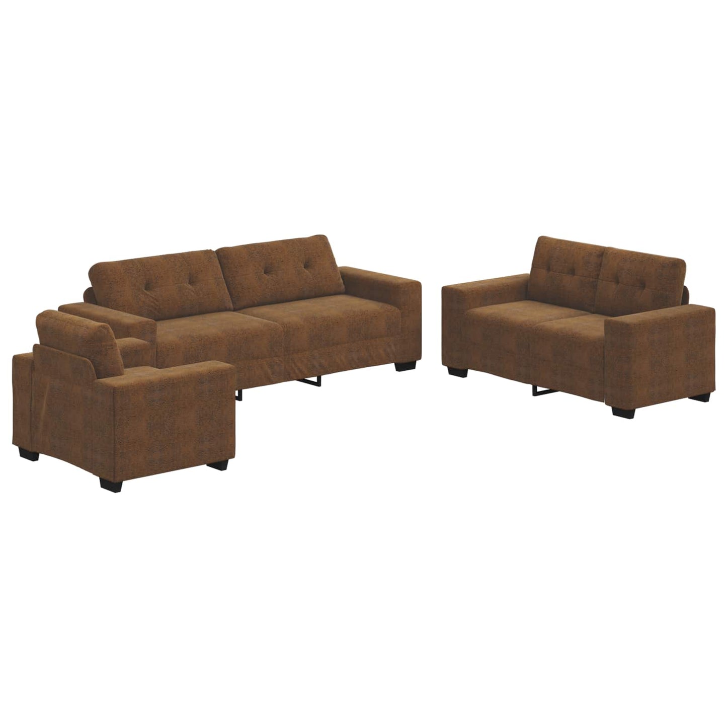 Bank 3 pcs Bruin 221 x 80 x 80 cm Linnen-mix stof is nu te koop bij PeponiXL, paradijselijk wonen!
