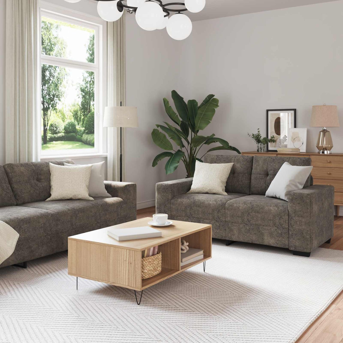 Bank 3 pcs Donkergrijs 221 x 80 x 80 cm Linnen-mix stof is nu te koop bij PeponiXL, paradijselijk wonen!
