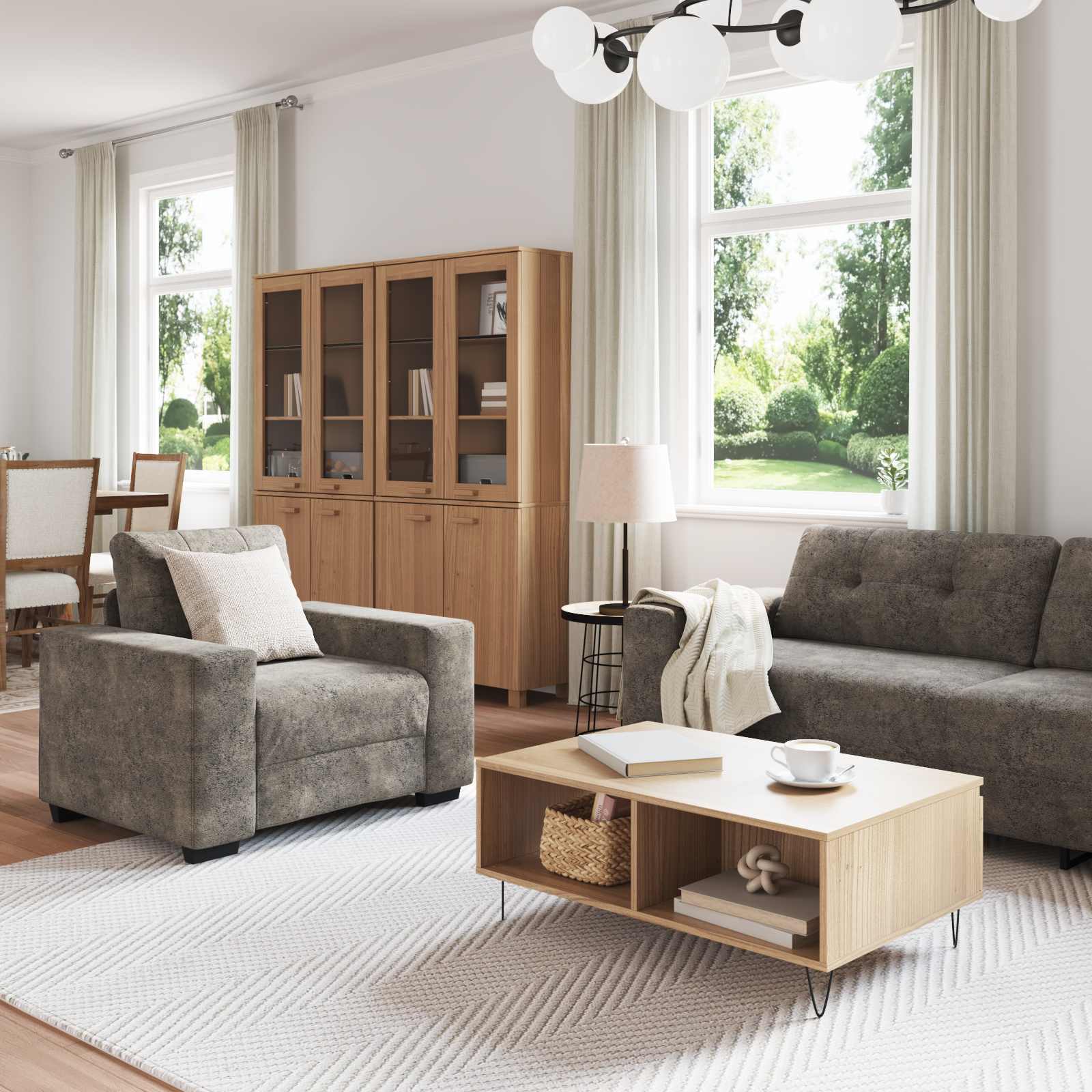 Bank 3 pcs Donkergrijs 221 x 80 x 80 cm Linnen-mix stof is nu te koop bij PeponiXL, paradijselijk wonen!