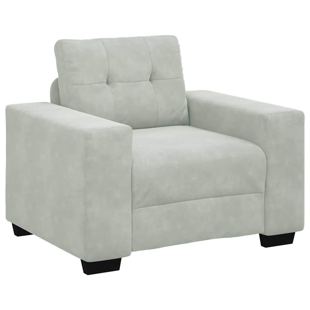 Bankstel 3 pcs Lichtgrijs 221 x 80 x 80 cm Fluweel is nu te koop bij PeponiXL, paradijselijk wonen!