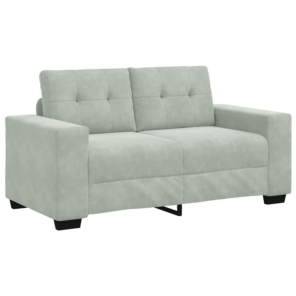 Bankstel 3 pcs Lichtgrijs 221 x 80 x 80 cm Fluweel is nu te koop bij PeponiXL, paradijselijk wonen!