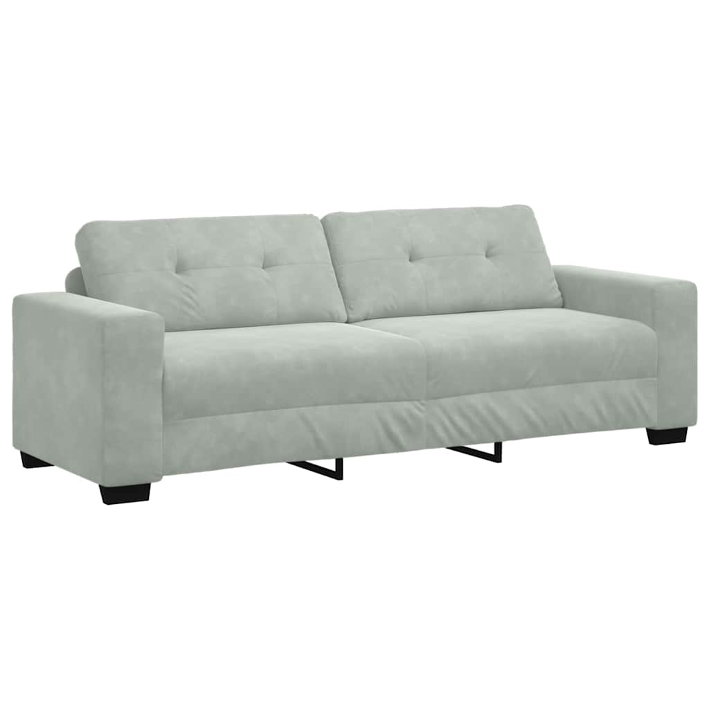 Bankstel 3 pcs Lichtgrijs 221 x 80 x 80 cm Fluweel is nu te koop bij PeponiXL, paradijselijk wonen!