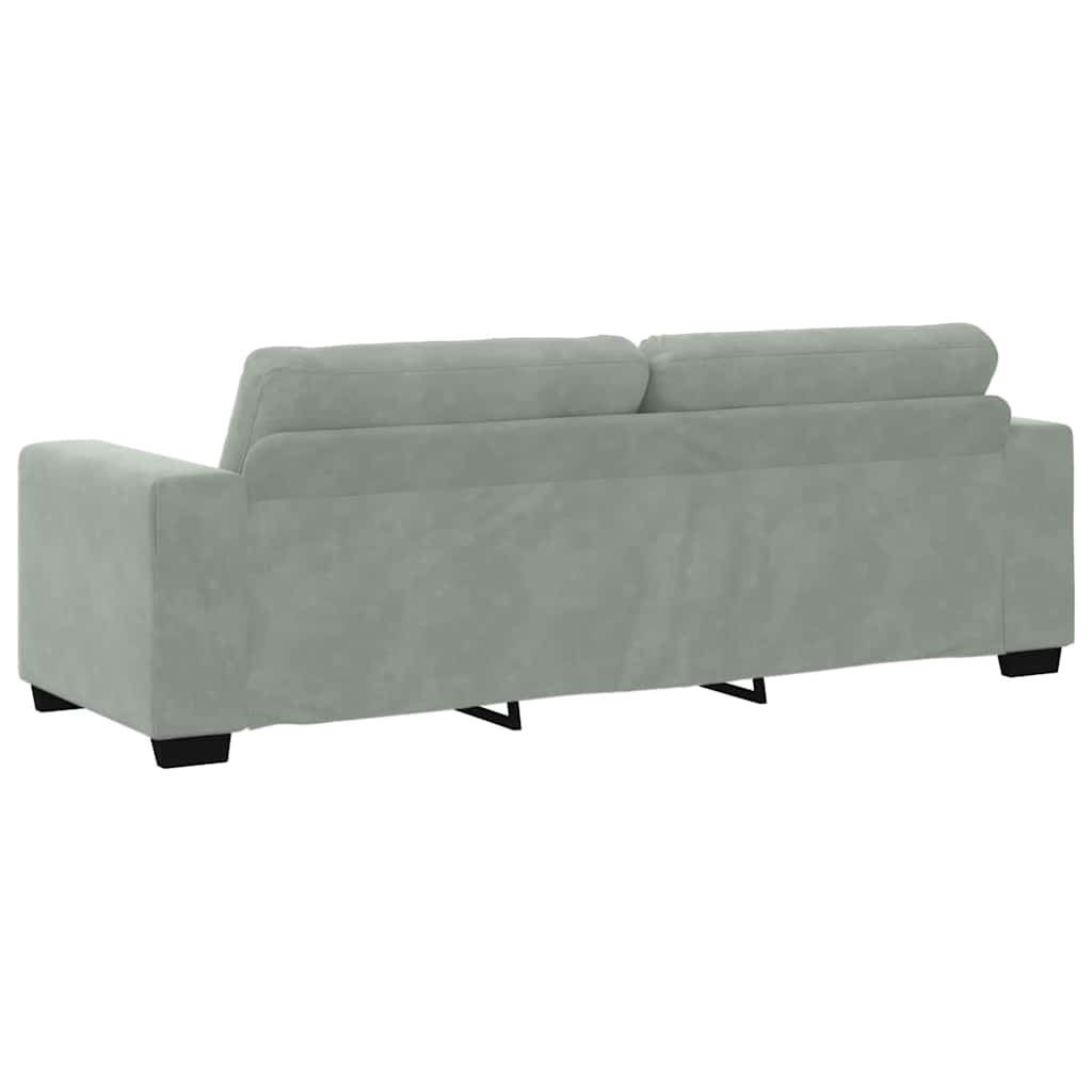 Bankstel 3 pcs Lichtgrijs 221 x 80 x 80 cm Fluweel is nu te koop bij PeponiXL, paradijselijk wonen!