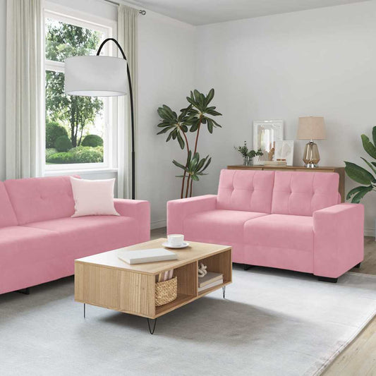 Bankstel 3 pcs Roze 221 x 80 x 80 cm Fluweel is nu te koop bij PeponiXL, paradijselijk wonen!