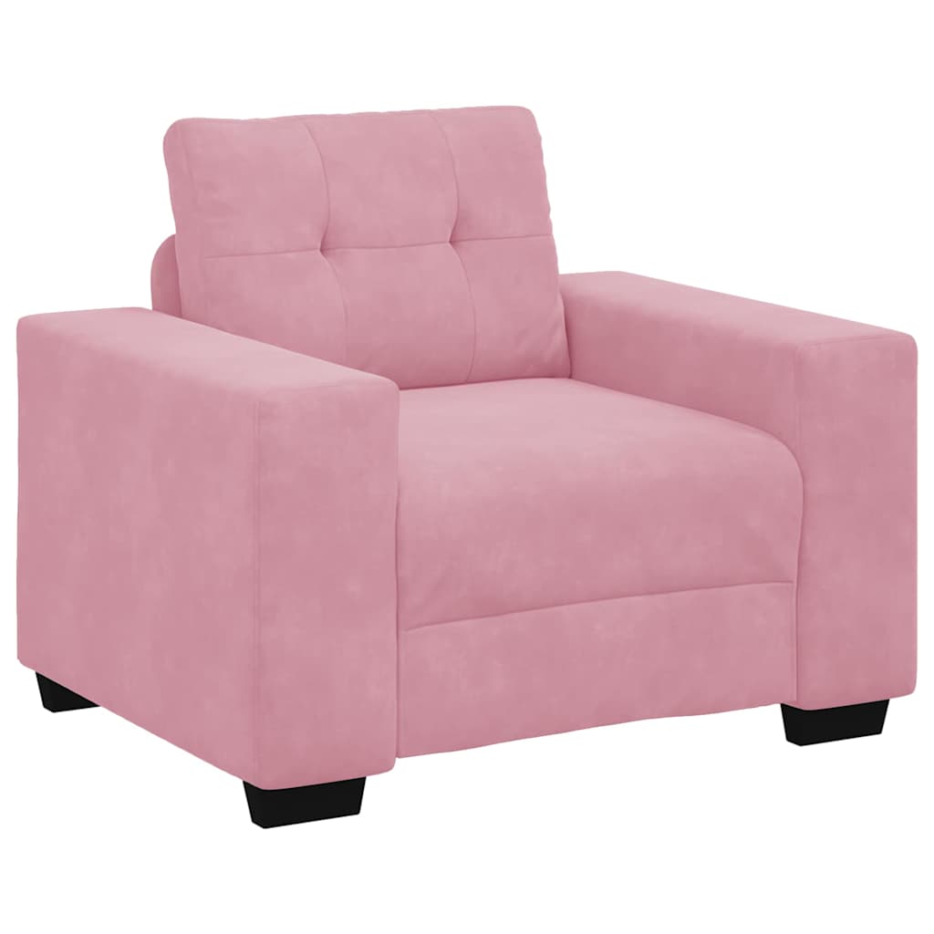 Bankstel 3 pcs Roze 221 x 80 x 80 cm Fluweel is nu te koop bij PeponiXL, paradijselijk wonen!