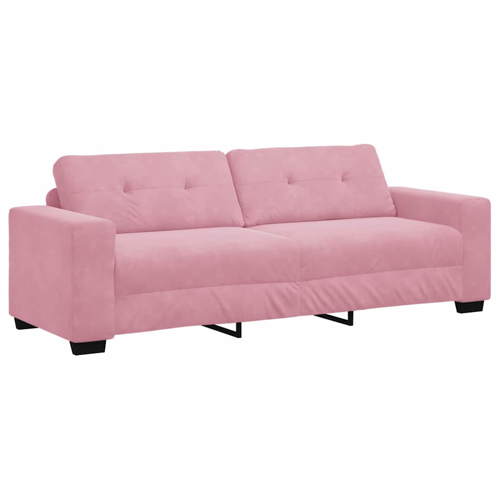 Bankstel 3 pcs Roze 221 x 80 x 80 cm Fluweel is nu te koop bij PeponiXL, paradijselijk wonen!