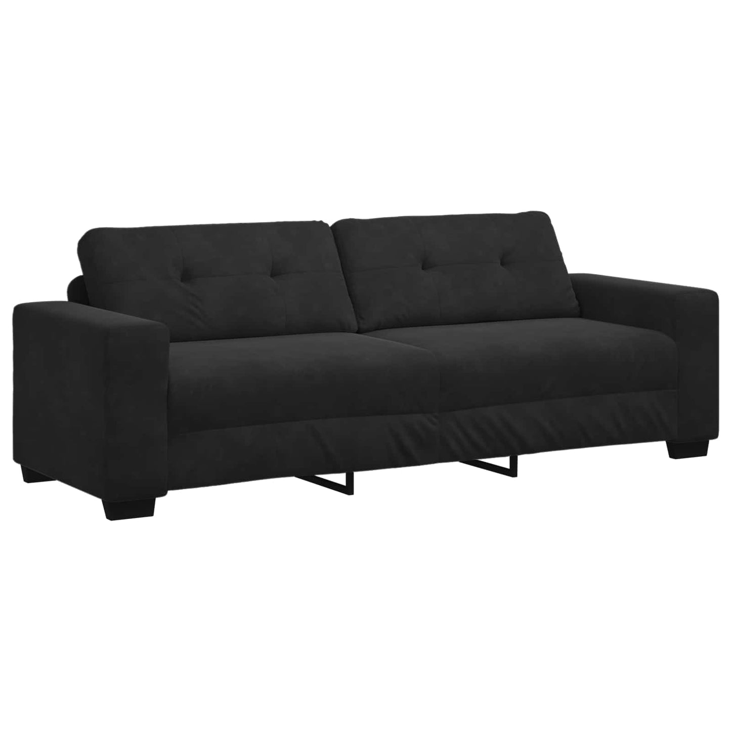 Bankstel 3 pcs Zwart 221 x 80 x 80 cm Fluweel is nu te koop bij PeponiXL, paradijselijk wonen!