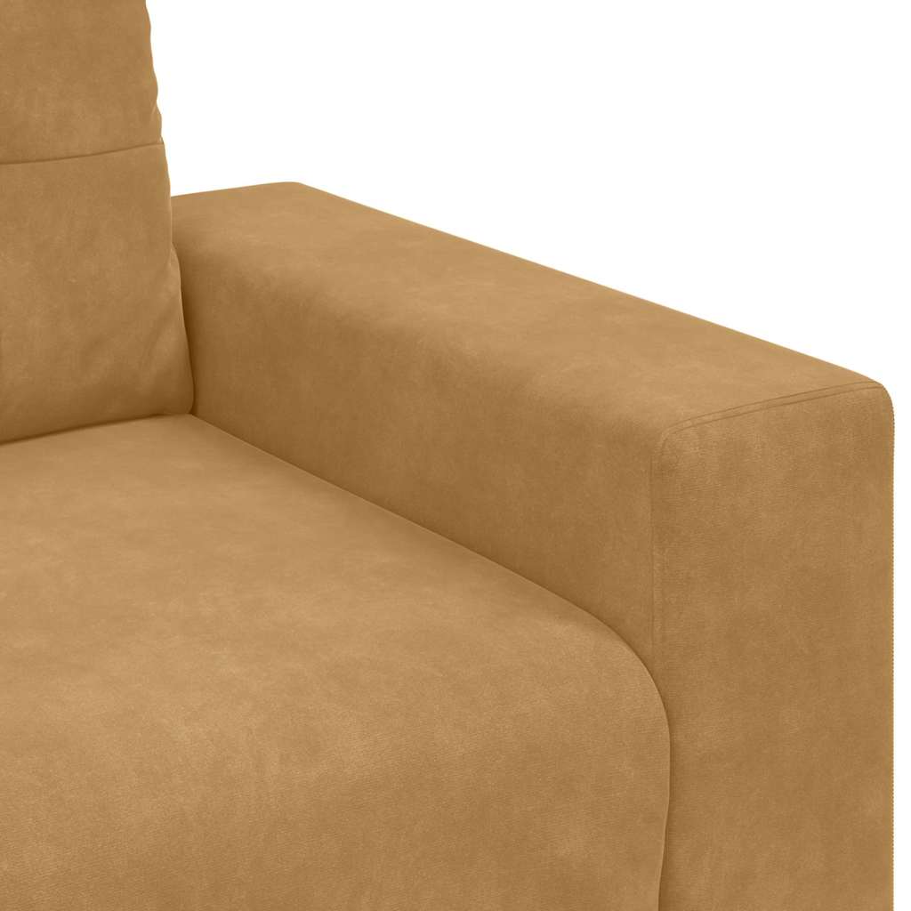 Bankstel 3 pcs Bruin 221 x 80 x 80 cm Fluweel is nu te koop bij PeponiXL, paradijselijk wonen!