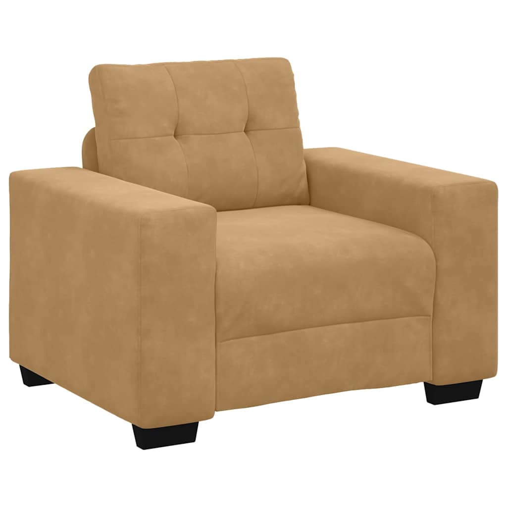 Bankstel 3 pcs Bruin 221 x 80 x 80 cm Fluweel is nu te koop bij PeponiXL, paradijselijk wonen!