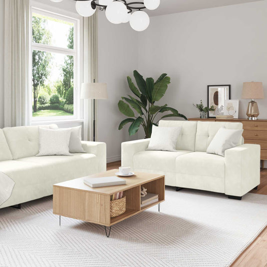 Bankstel 3 pcs Crème 221 x 80 x 80 cm Fluweel is nu te koop bij PeponiXL, paradijselijk wonen!