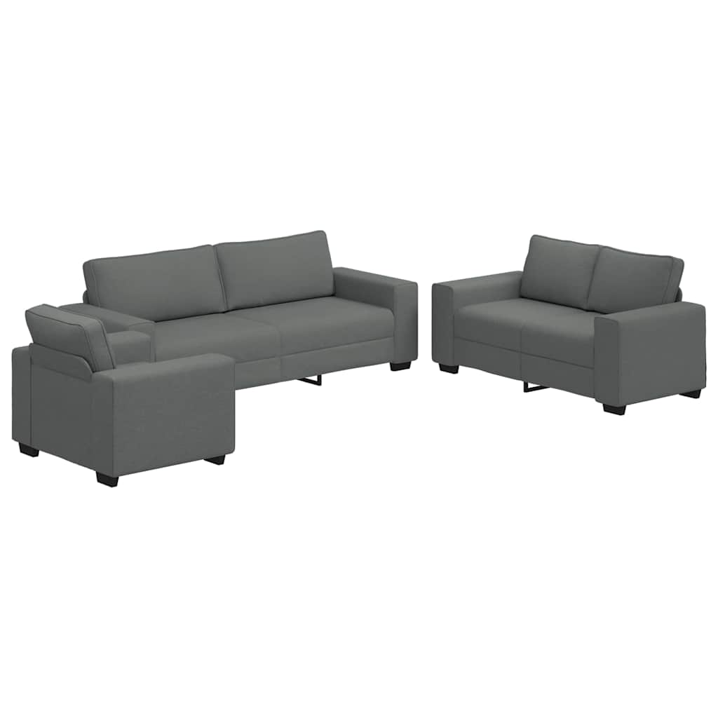 3-delige Loungeset met kussens stof donkergrijs is nu te koop bij PeponiXL, paradijselijk wonen!