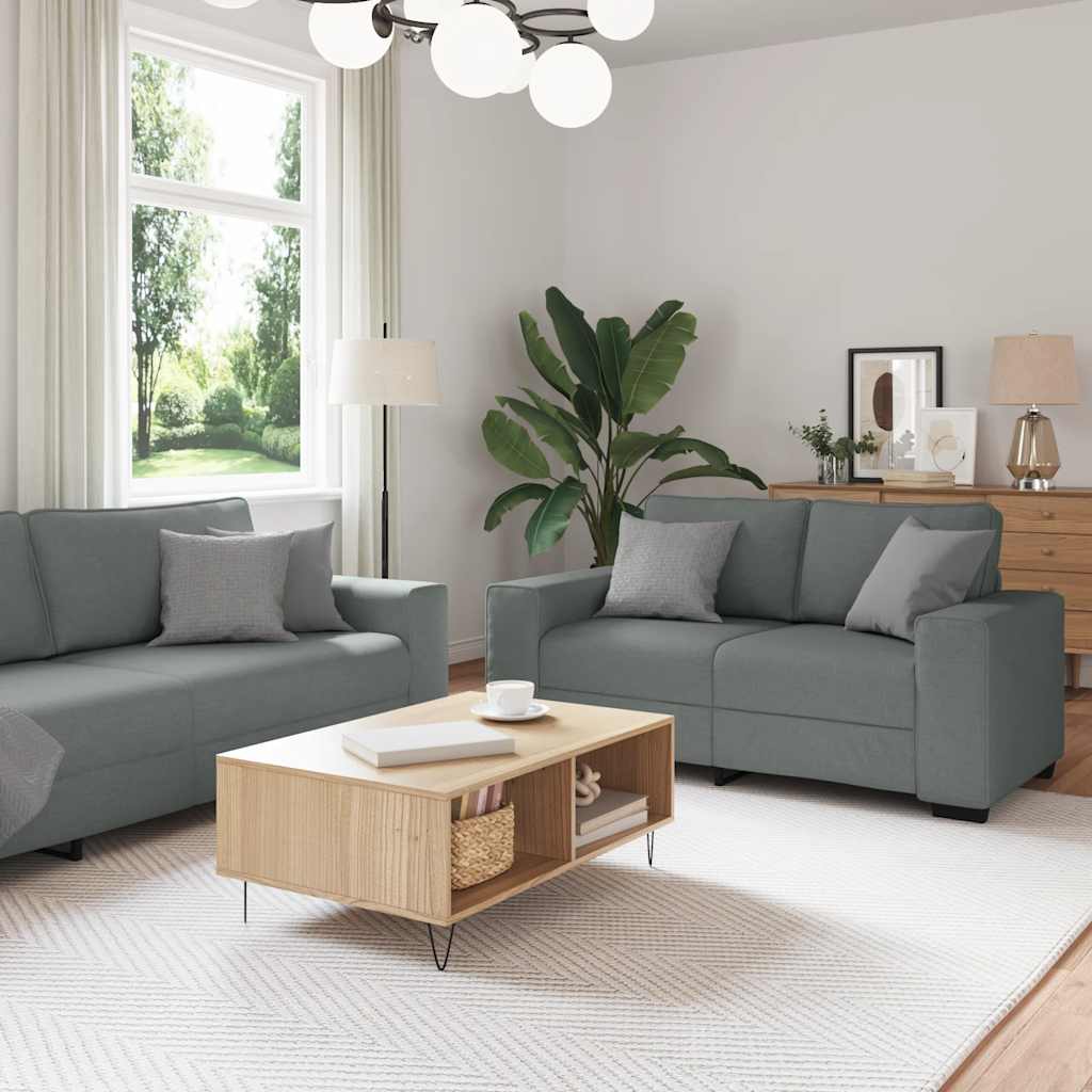 3-delige Loungeset met kussens stof donkergrijs is nu te koop bij PeponiXL, paradijselijk wonen!
