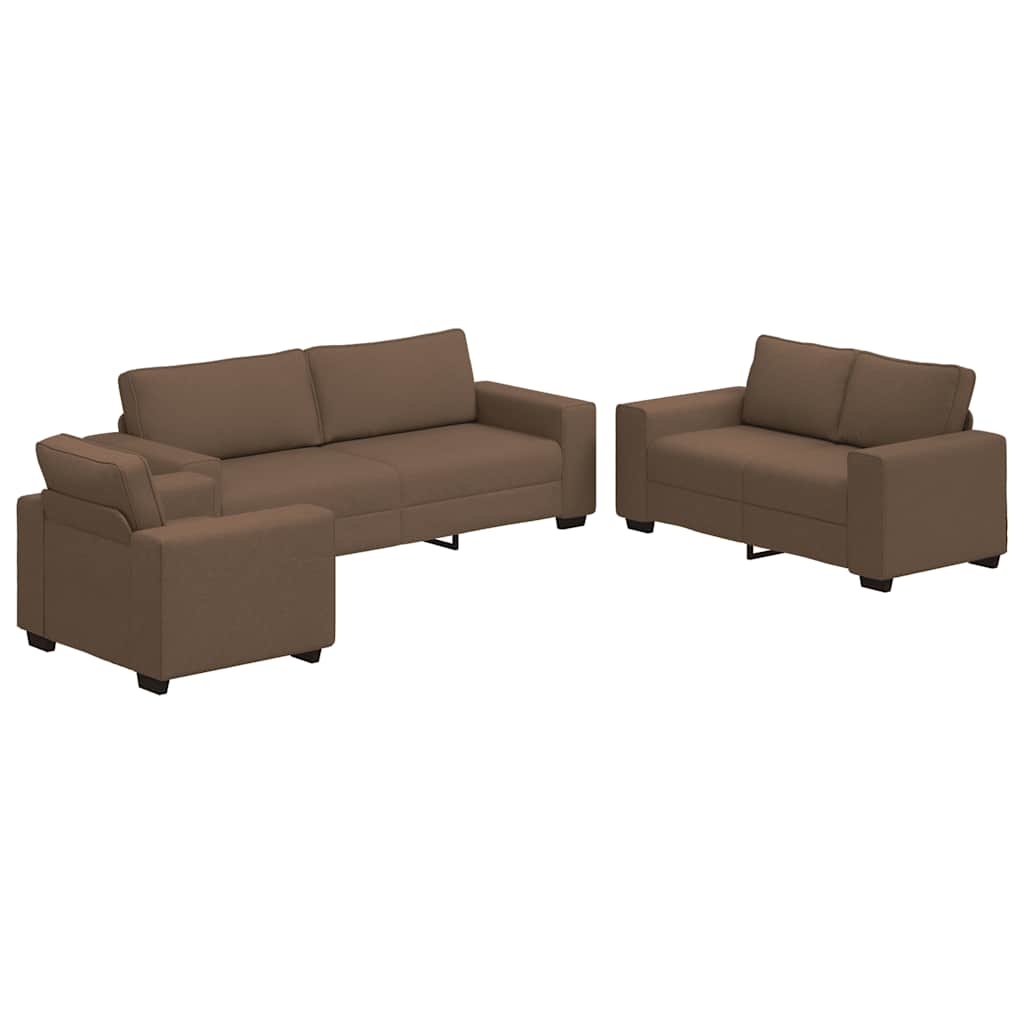 3-delige Loungeset met kussens stof bruin is nu te koop bij PeponiXL, paradijselijk wonen!