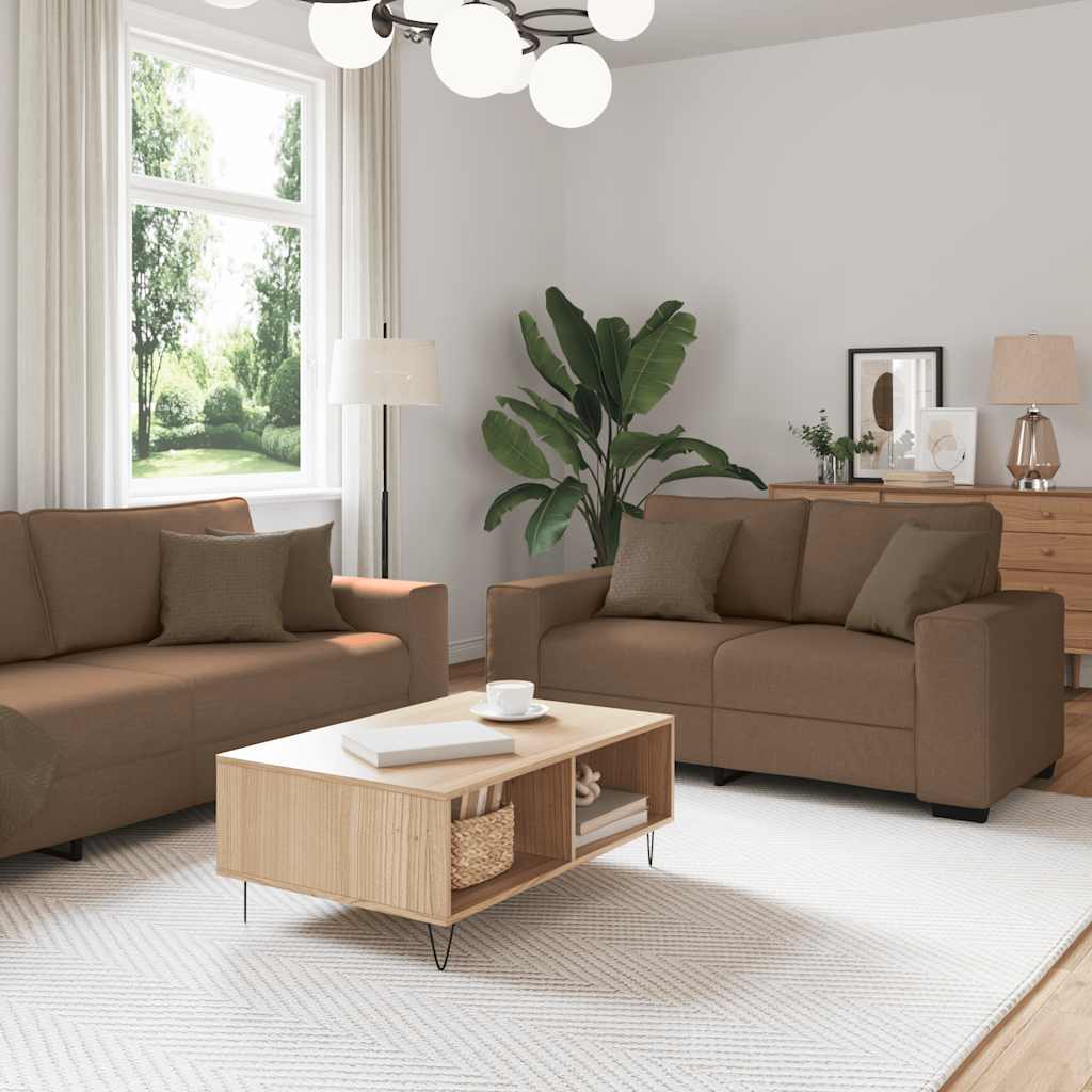 3-delige Loungeset met kussens stof bruin is nu te koop bij PeponiXL, paradijselijk wonen!