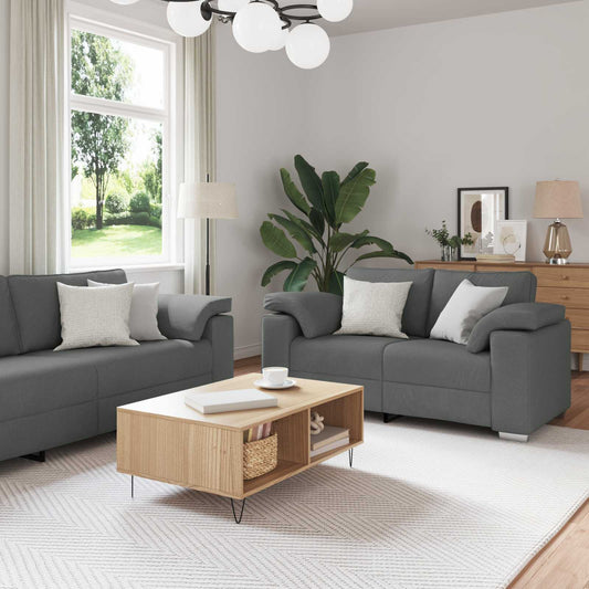 Bank 3 pcs Donkergrijs 219 x 80 x 82 cm Linnen-mix stof is nu te koop bij PeponiXL, paradijselijk wonen!