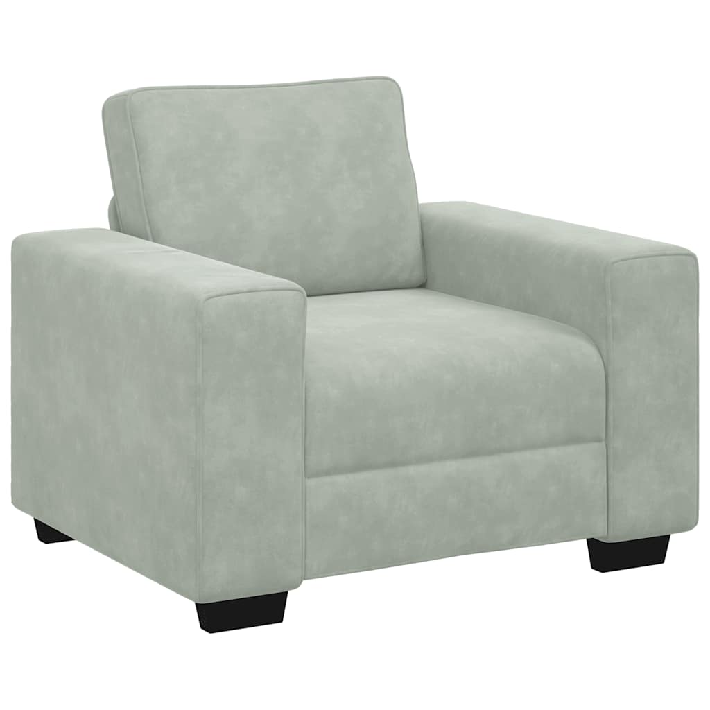 3-delige Loungeset met kussens fluweel lichtgrijs is nu te koop bij PeponiXL, paradijselijk wonen!