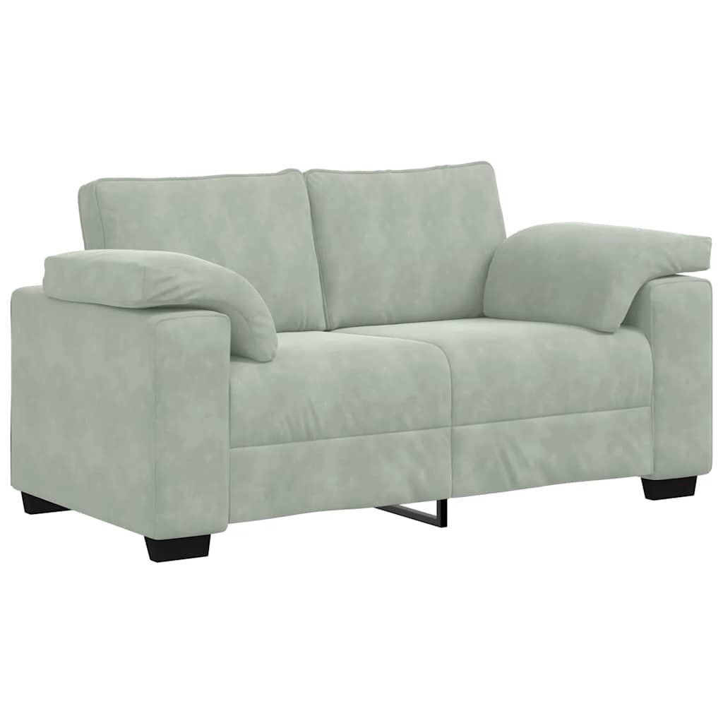 3-delige Loungeset met kussens fluweel lichtgrijs is nu te koop bij PeponiXL, paradijselijk wonen!