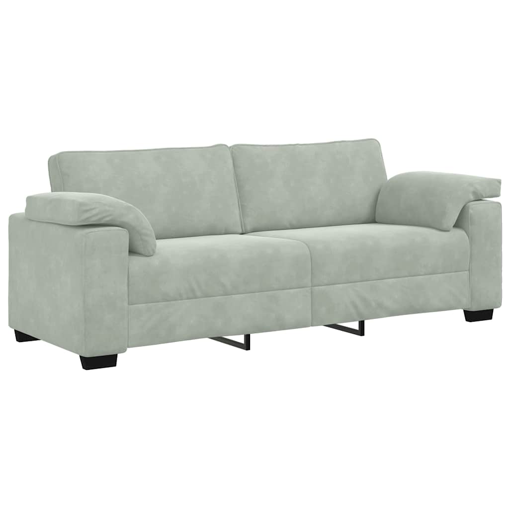 3-delige Loungeset met kussens fluweel lichtgrijs is nu te koop bij PeponiXL, paradijselijk wonen!