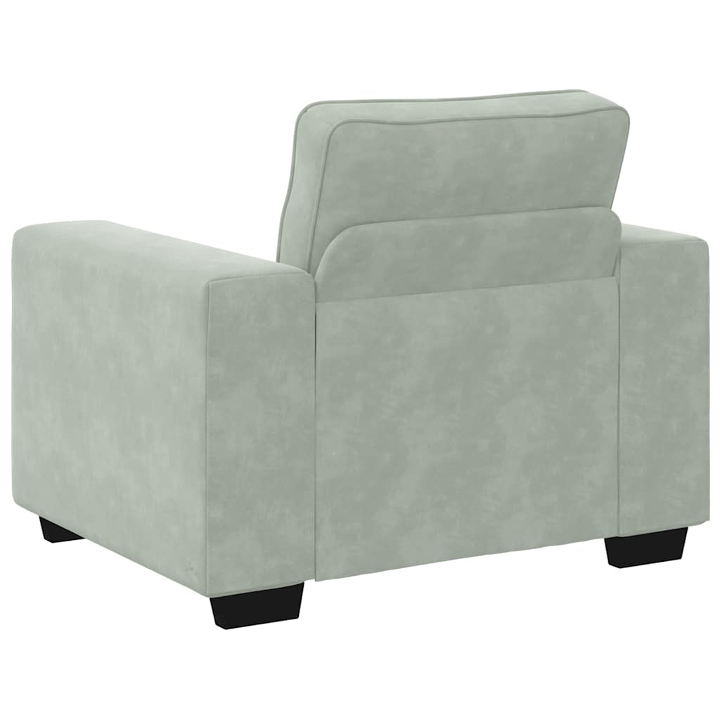 3-delige Loungeset met kussens fluweel lichtgrijs is nu te koop bij PeponiXL, paradijselijk wonen!