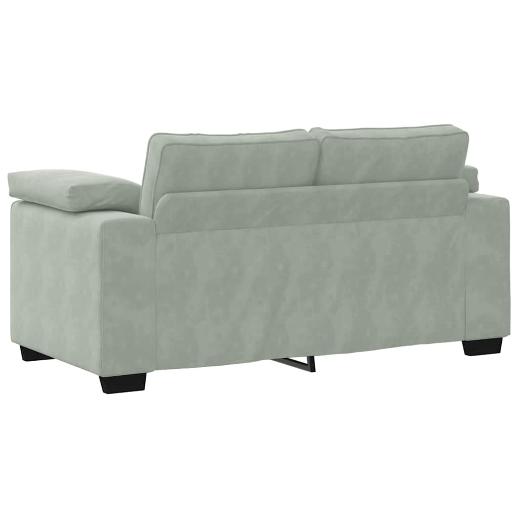 3-delige Loungeset met kussens fluweel lichtgrijs is nu te koop bij PeponiXL, paradijselijk wonen!