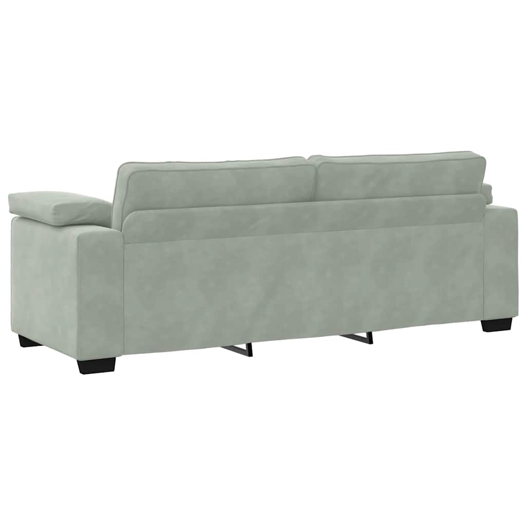 3-delige Loungeset met kussens fluweel lichtgrijs is nu te koop bij PeponiXL, paradijselijk wonen!