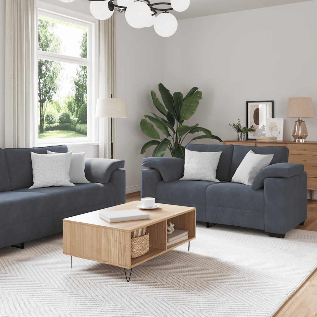 3-delige Loungeset met kussens fluweel donkergrijs is nu te koop bij PeponiXL, paradijselijk wonen!