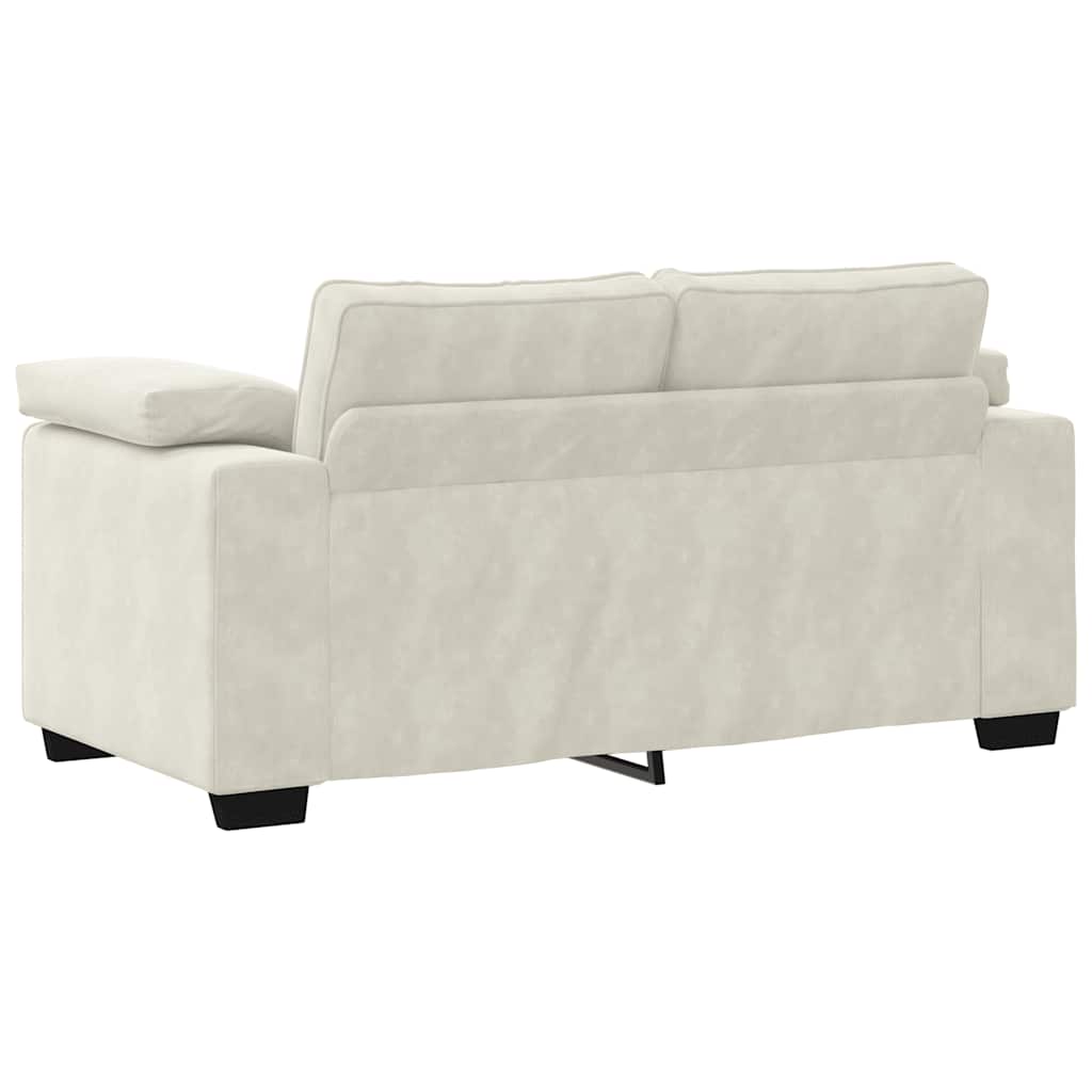 3-delige Loungeset met kussens fluweel crèmekleurig