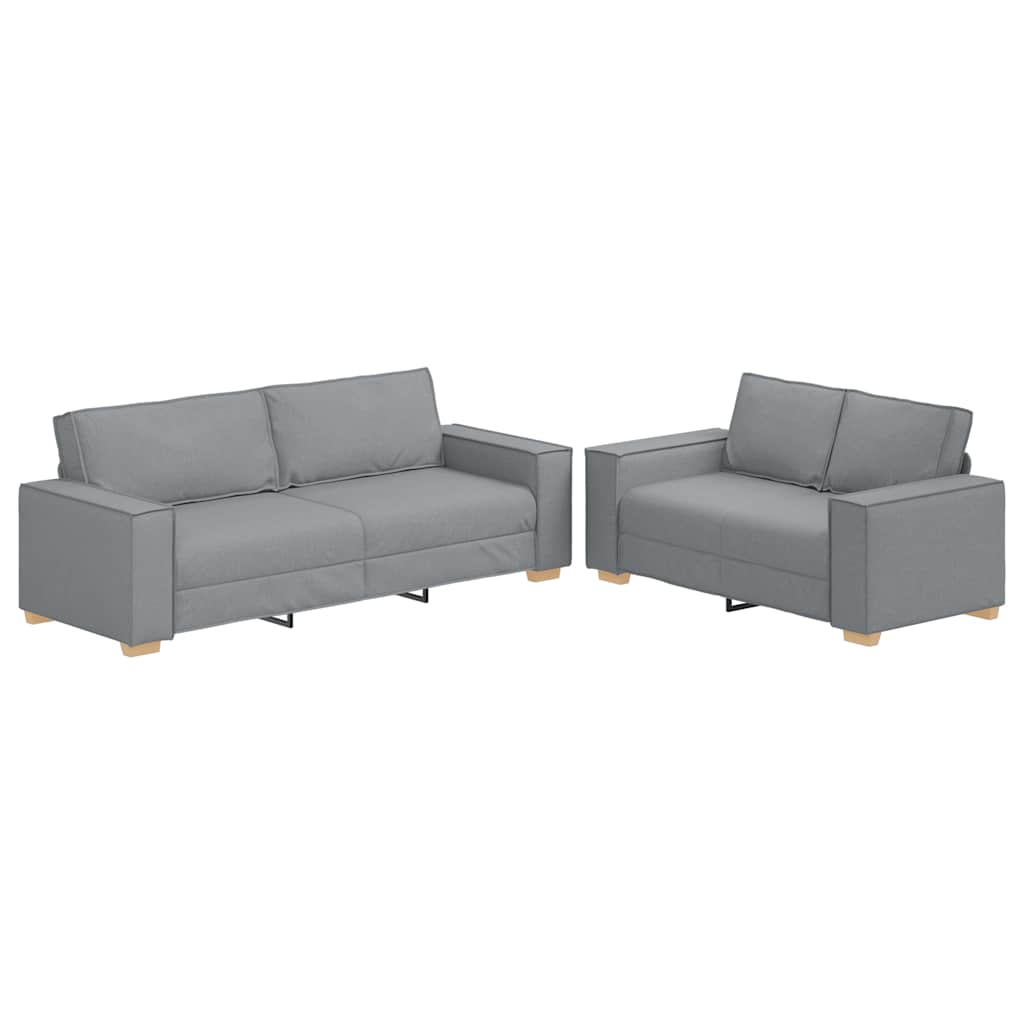 2-delige Loungeset met kussens stof lichtgrijs is nu te koop bij PeponiXL, paradijselijk wonen!