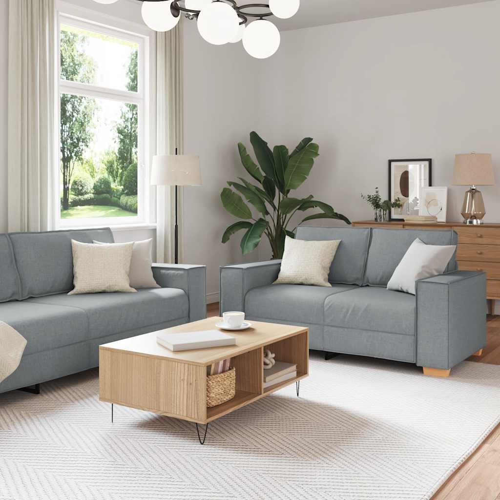 2-delige Loungeset met kussens stof lichtgrijs is nu te koop bij PeponiXL, paradijselijk wonen!