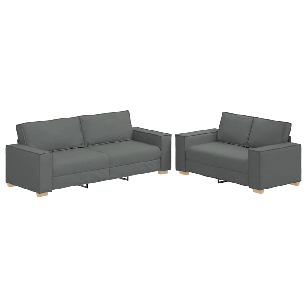 2-delige Loungeset met kussens stof donkergrijs is nu te koop bij PeponiXL, paradijselijk wonen!