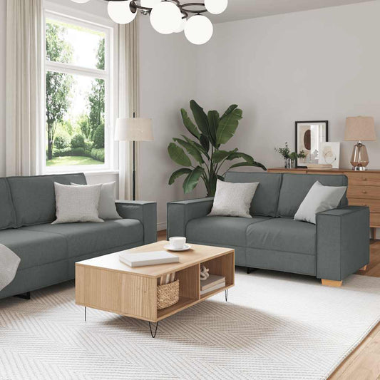 2-delige Loungeset met kussens stof donkergrijs is nu te koop bij PeponiXL, paradijselijk wonen!