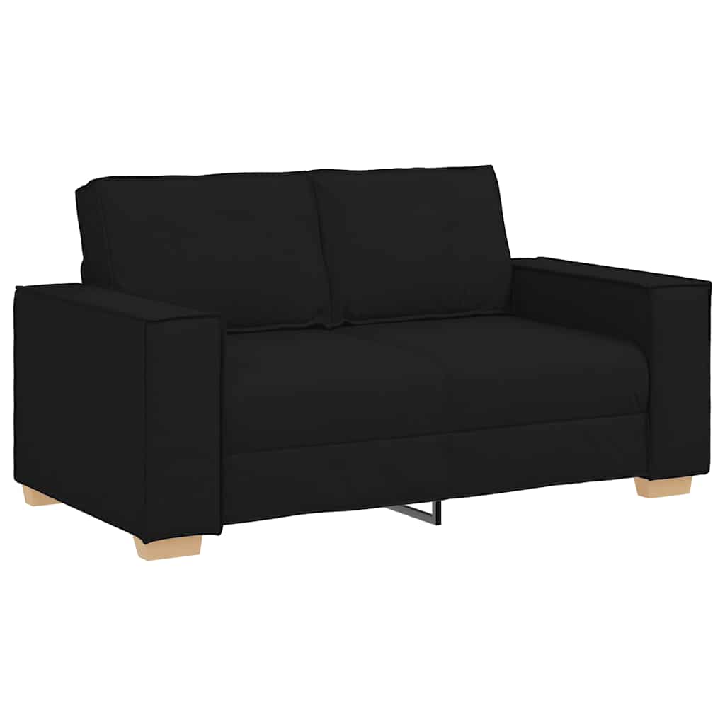 2-delige loungeset met kussens stof zwart is nu te koop bij PeponiXL, paradijselijk wonen!