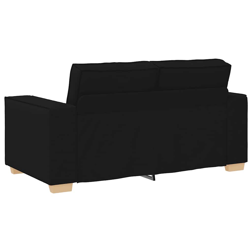 2-delige loungeset met kussens stof zwart is nu te koop bij PeponiXL, paradijselijk wonen!