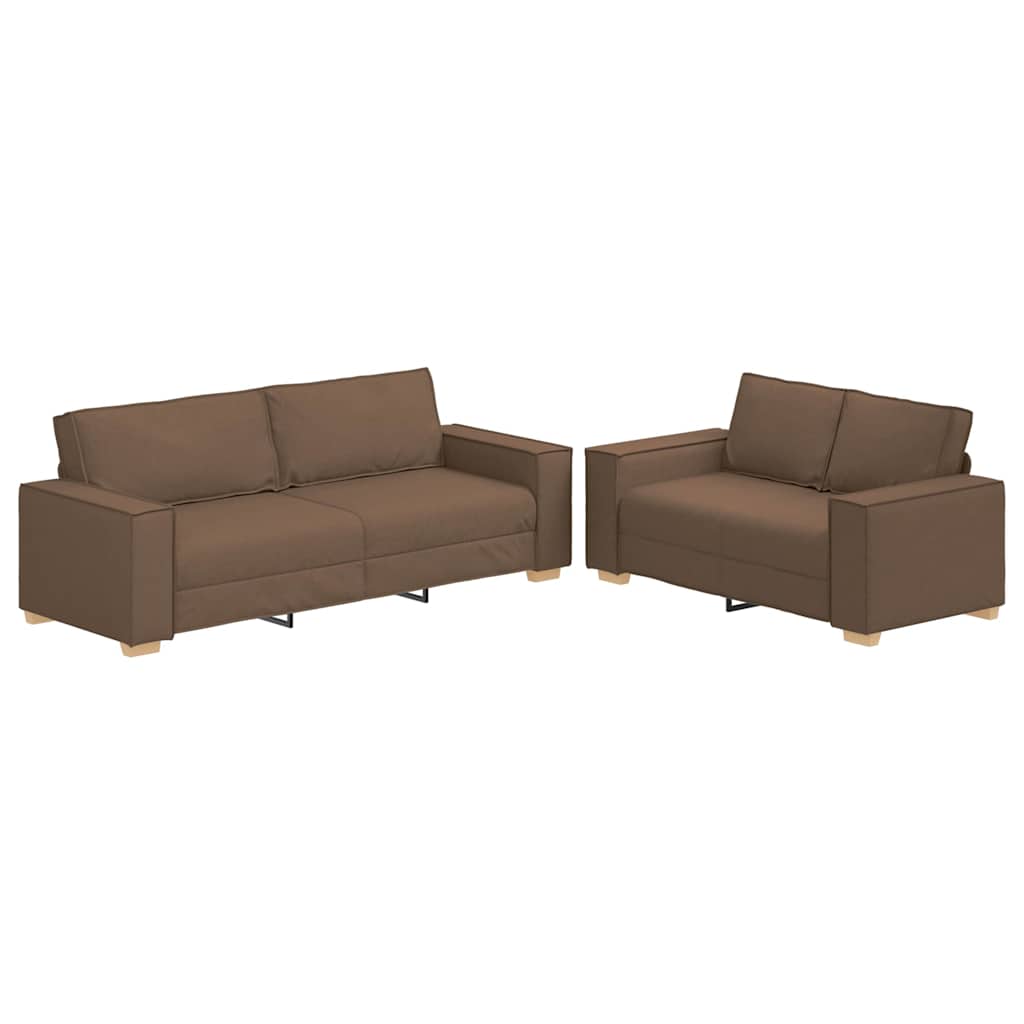 2-delige Loungeset met kussens stof bruin is nu te koop bij PeponiXL, paradijselijk wonen!