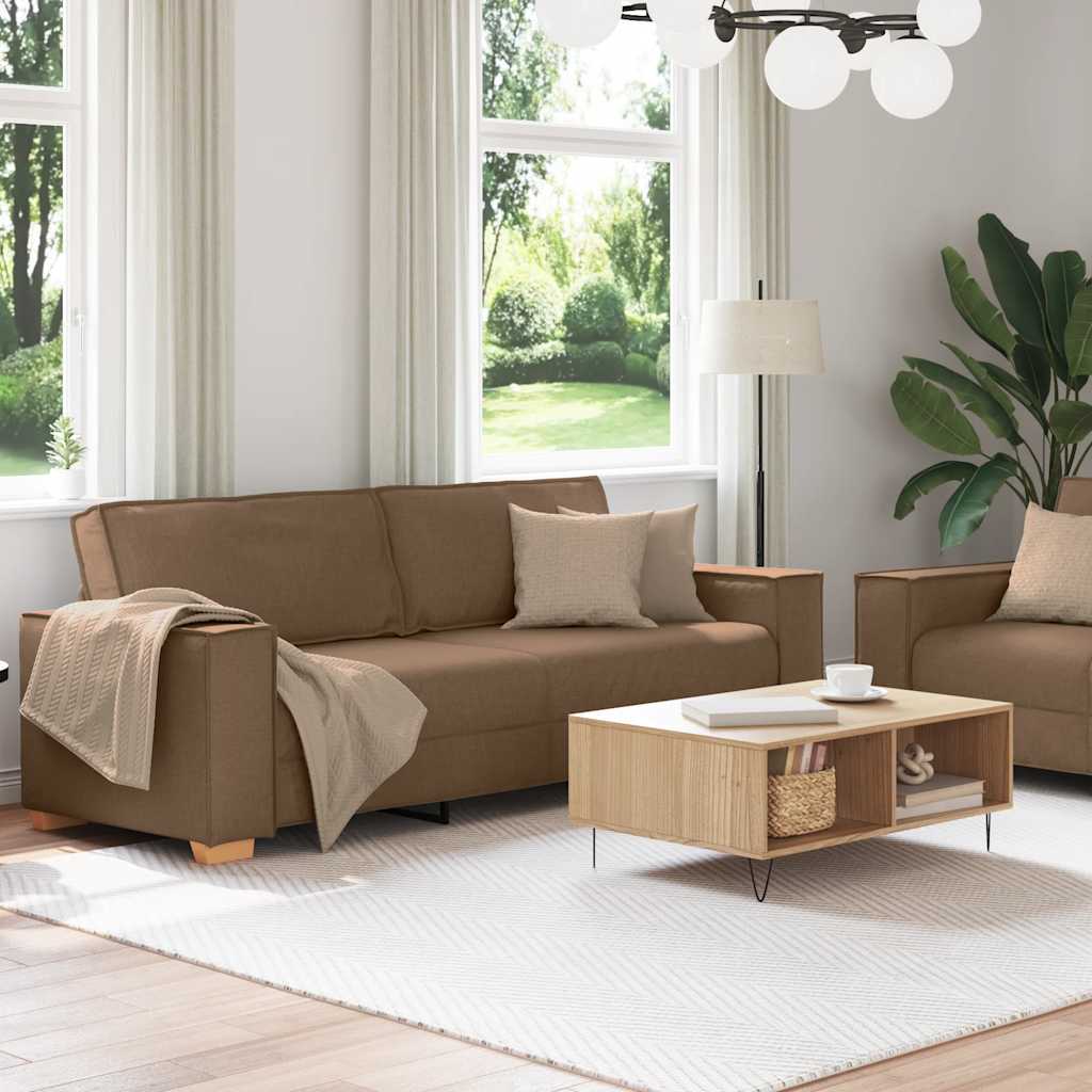 2-delige Loungeset met kussens stof bruin is nu te koop bij PeponiXL, paradijselijk wonen!