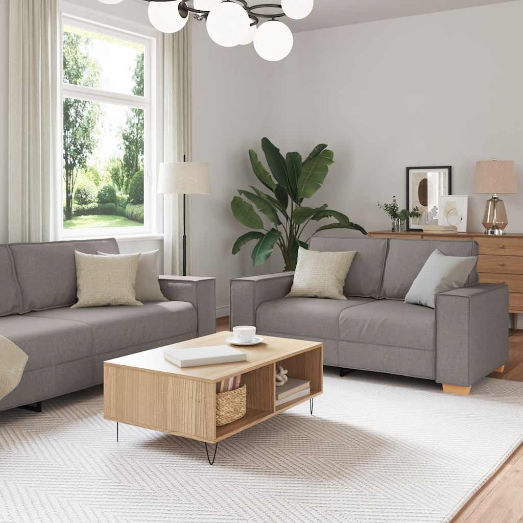 2-delige Loungeset met kussens stof taupe is nu te koop bij PeponiXL, paradijselijk wonen!