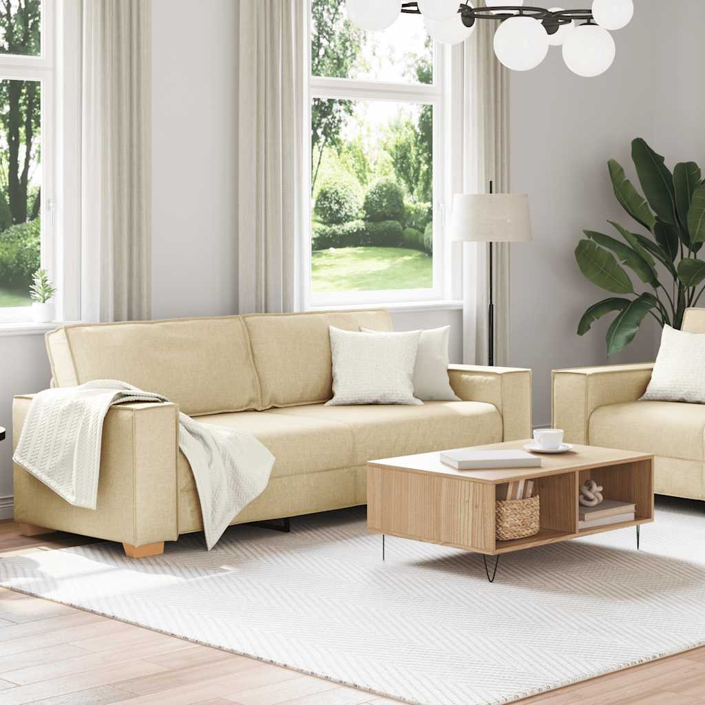 2-delige Loungeset met kussens stof crèmekleurig is nu te koop bij PeponiXL, paradijselijk wonen!