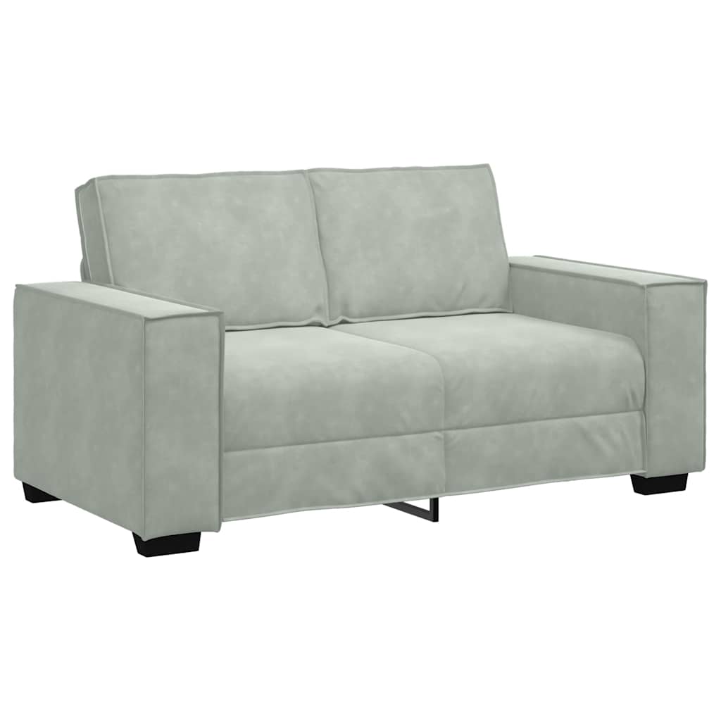 2-delige Loungeset met kussens fluweel lichtgrijs is nu te koop bij PeponiXL, paradijselijk wonen!