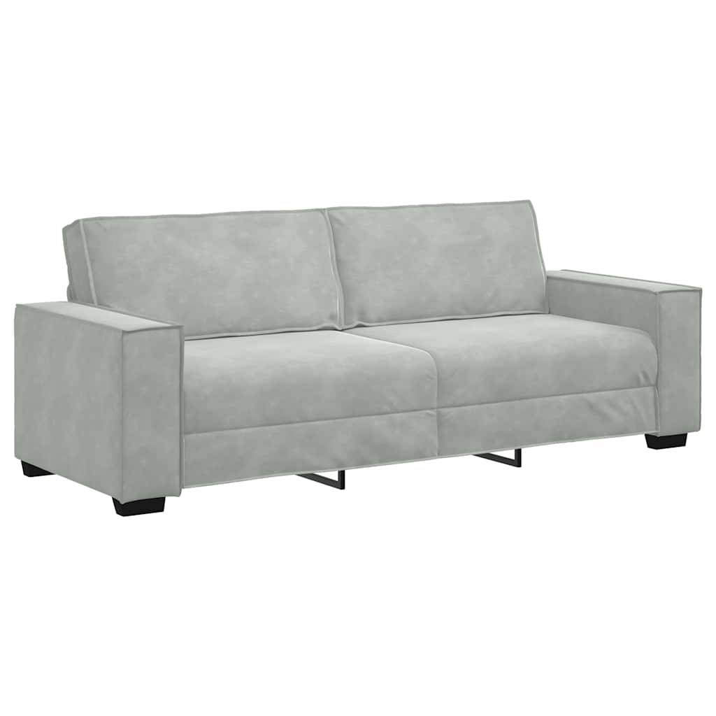 2-delige Loungeset met kussens fluweel lichtgrijs is nu te koop bij PeponiXL, paradijselijk wonen!