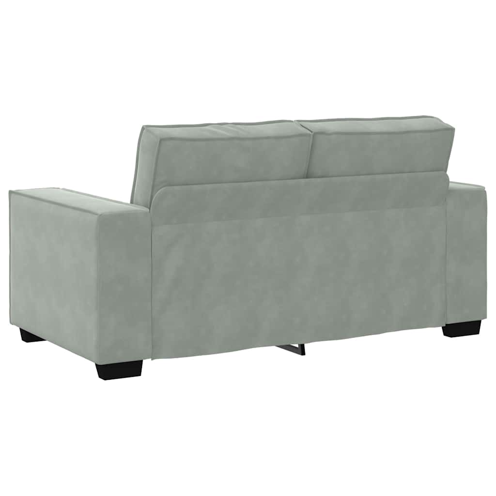 2-delige Loungeset met kussens fluweel lichtgrijs is nu te koop bij PeponiXL, paradijselijk wonen!