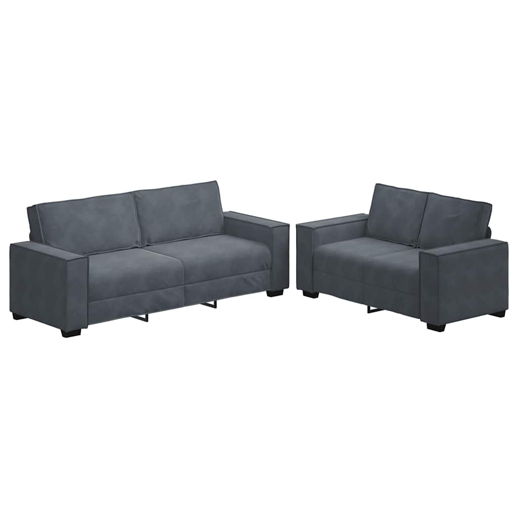 2-delige Loungeset met kussens fluweel donkergrijs is nu te koop bij PeponiXL, paradijselijk wonen!