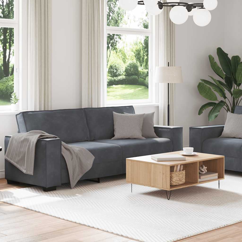 2-delige Loungeset met kussens fluweel donkergrijs is nu te koop bij PeponiXL, paradijselijk wonen!