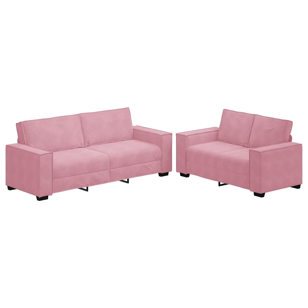 2-delige Loungeset met kussens fluweel roze is nu te koop bij PeponiXL, paradijselijk wonen!