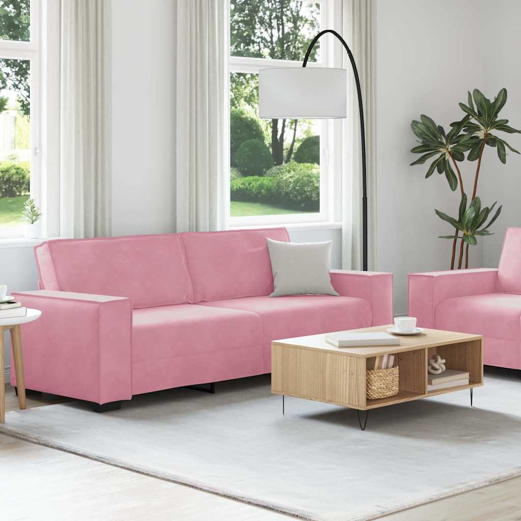 2-delige Loungeset met kussens fluweel roze is nu te koop bij PeponiXL, paradijselijk wonen!