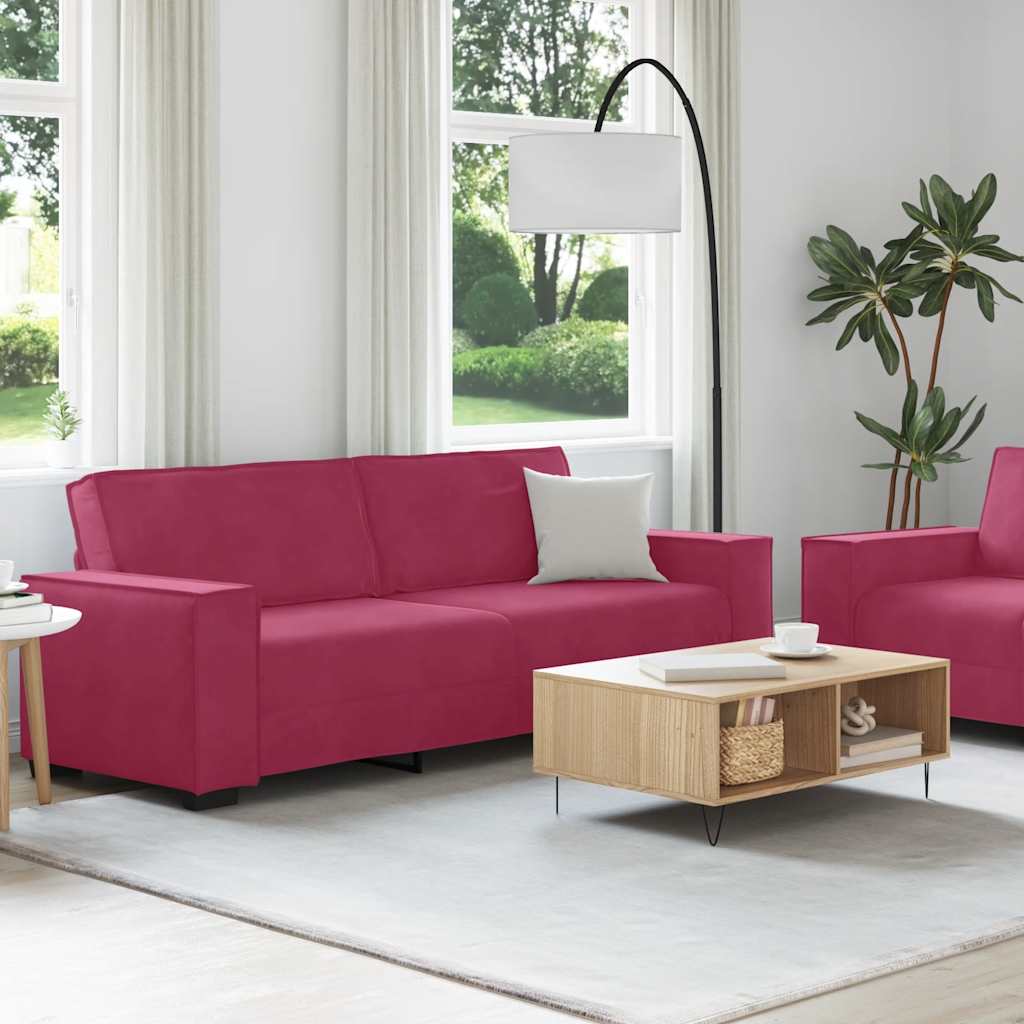 2-delige Loungeset met kussens fluweel wijnrood is nu te koop bij PeponiXL, paradijselijk wonen!